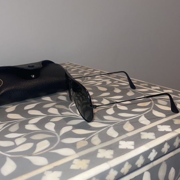 Ray Ban Black Aviator Polarized Sunglasses RB 3025 002/58 - Picture 6 of 6